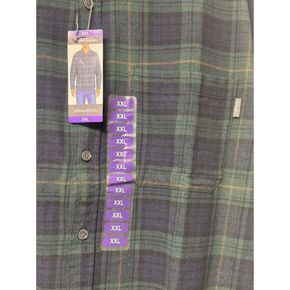NWT EDDIE BAUER Tartan Plaid Flannel Button Down Shirt, Sz XXL - Picture 2 of 8